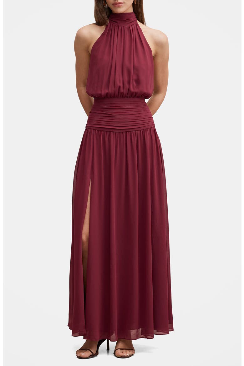 Renata Halter Maxi Dress, Main, color, BERRY