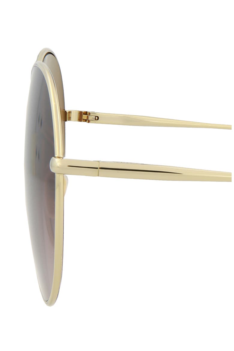 61mm Round Sunglasses, Alternate, color, GOLD GOLD BROWN