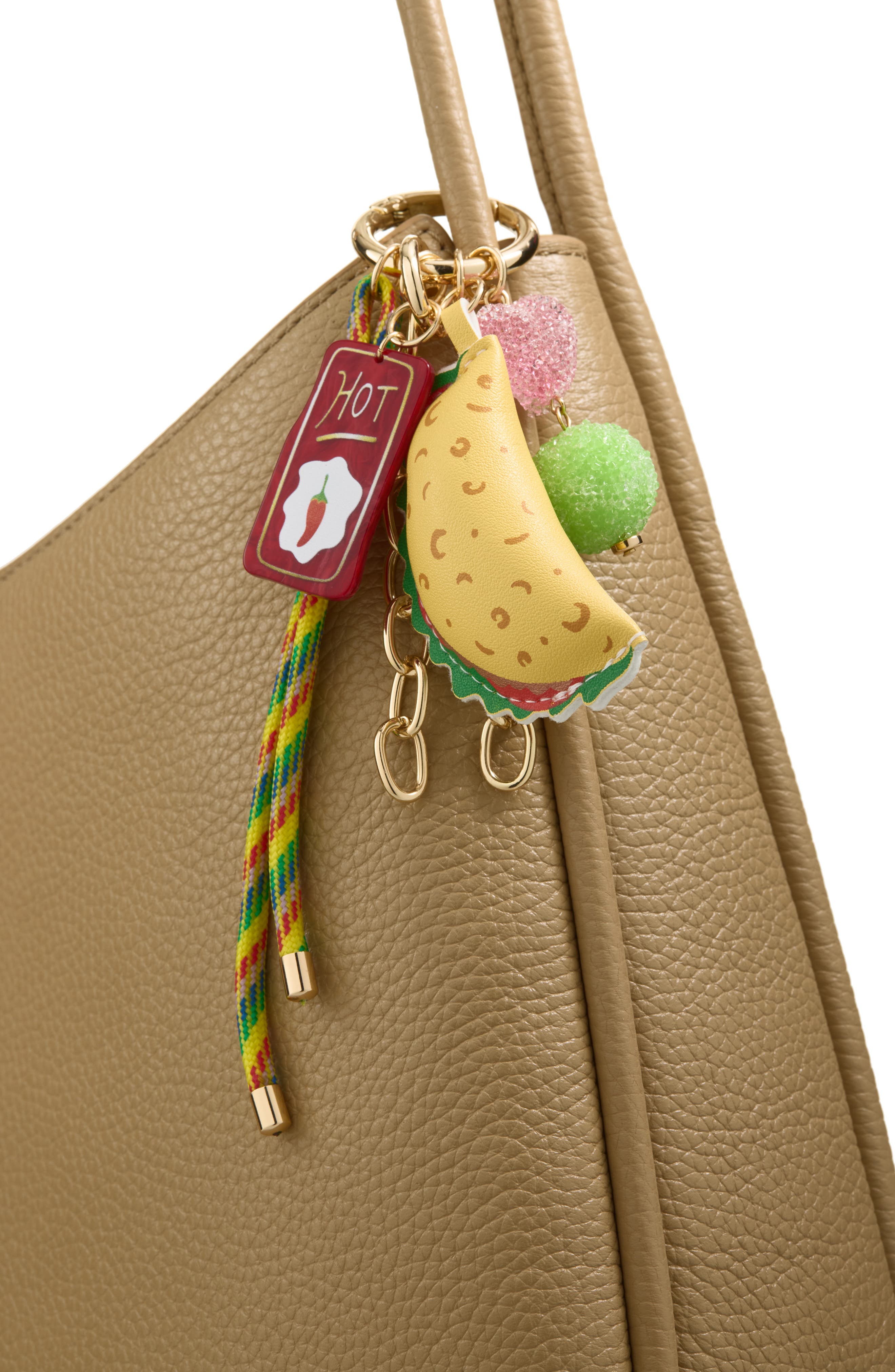 Chelsea28 Taco Bag Charm, Alternate, color, Yellow Multi- Gold