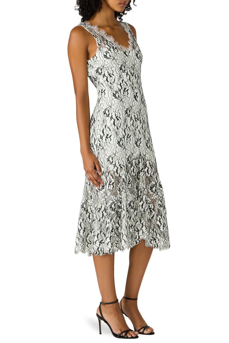 Lissette Midi Dress, Alternate, color, BLACK/ WHITE