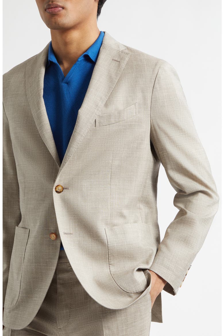 K-Jacket Wool, Silk & Linen Suit, Alternate, color, SAND