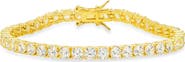 Queen Jewels Sterling Silver Round Cut Cubic Zirconia Tennis Bracelet