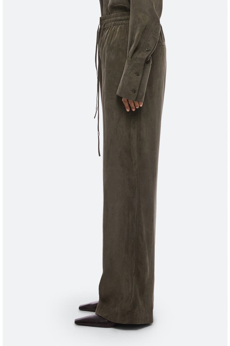 Fluid Microsuede Drawstring Pants, Alternate, color, DARK MOSS