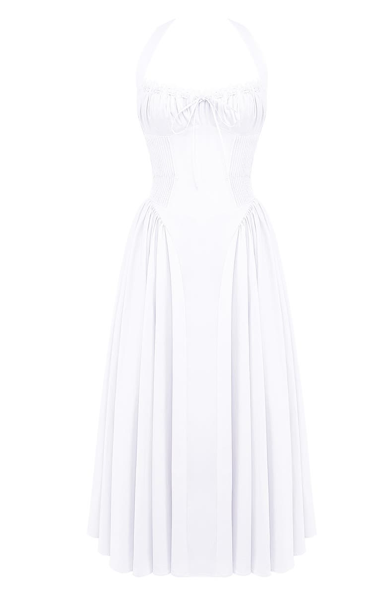 HOUSE OF CB Adabella Floral Pleated Halter Sundress, Alternate, color, White