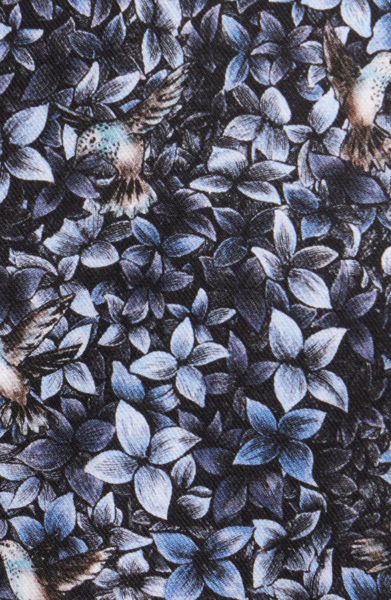 Stone Rose Flight & Floral Short Sleeve Stretch Cotton Blend Button-Up Shirt, Alternate, color, 