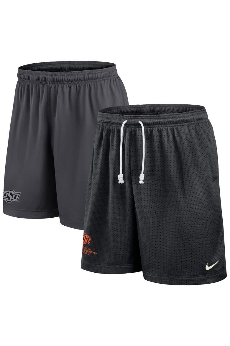 Men's Nike Black/Gray Oklahoma State Cowboys 2025 Sideline Reversible Performance Shorts, Main, color, Black