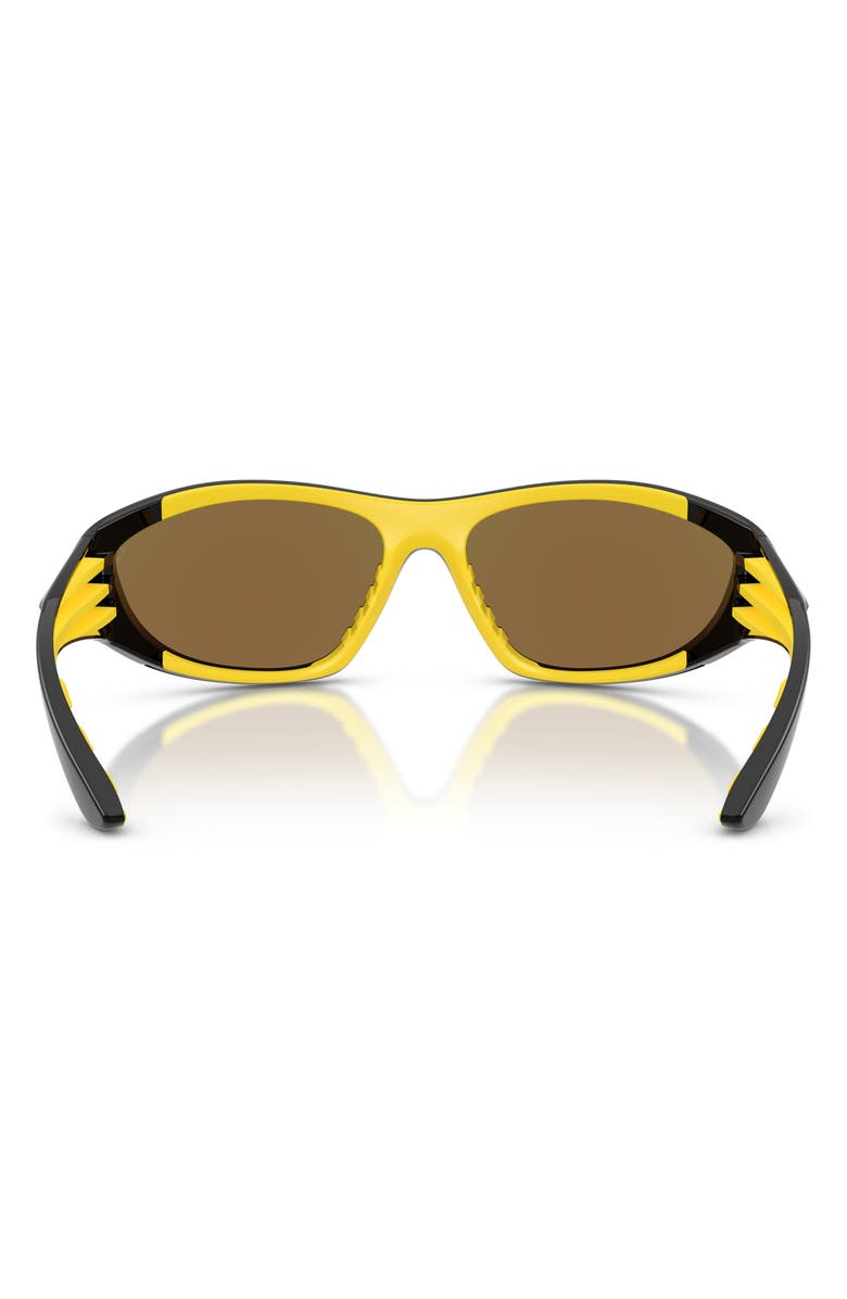 Scuderia Ferrari 73mm Cat Eye Sunglasses, Alternate, color, Black Shiny / Mirror Blue