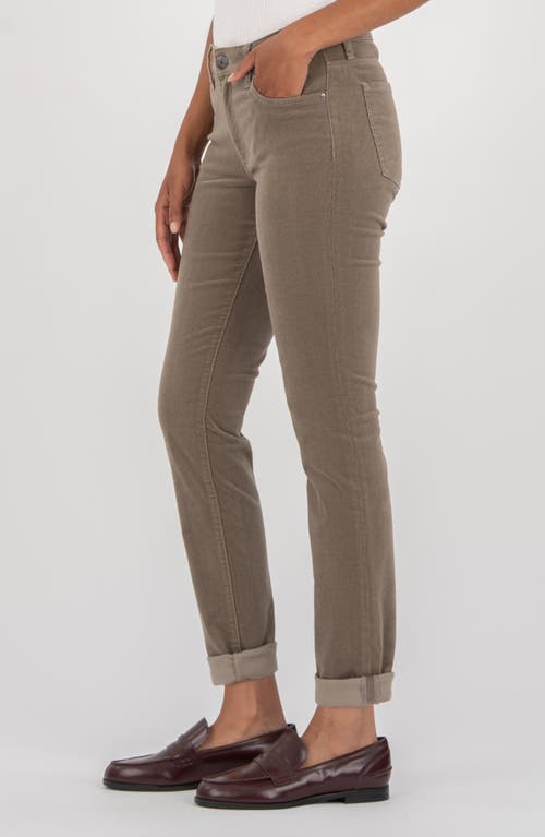 Kut From The Kloth Catherine Stretch Cotton Corduroy Boyfriend Pants In Green