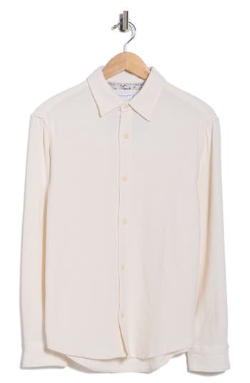 Denim And Flower Relaxed Fit Textured Button-up Shirt In White
