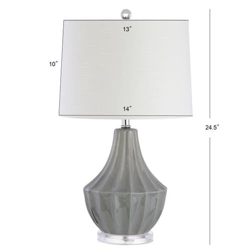 Jonathan Y Tate Ceramic Led Table Lamp In Gray