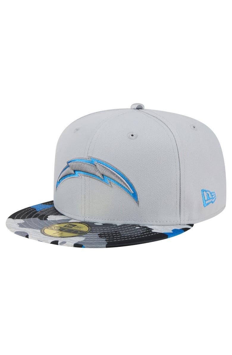 New Era Men's New Era Gray Los Angeles Chargers Active Camo 59FIFTY Fitted Hat, Main, color, 