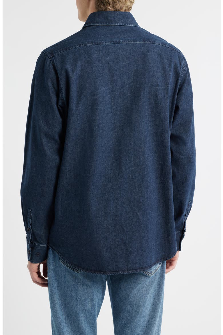 Cotton Denim Button-Up Work Shirt, Alternate, color, INDIGO