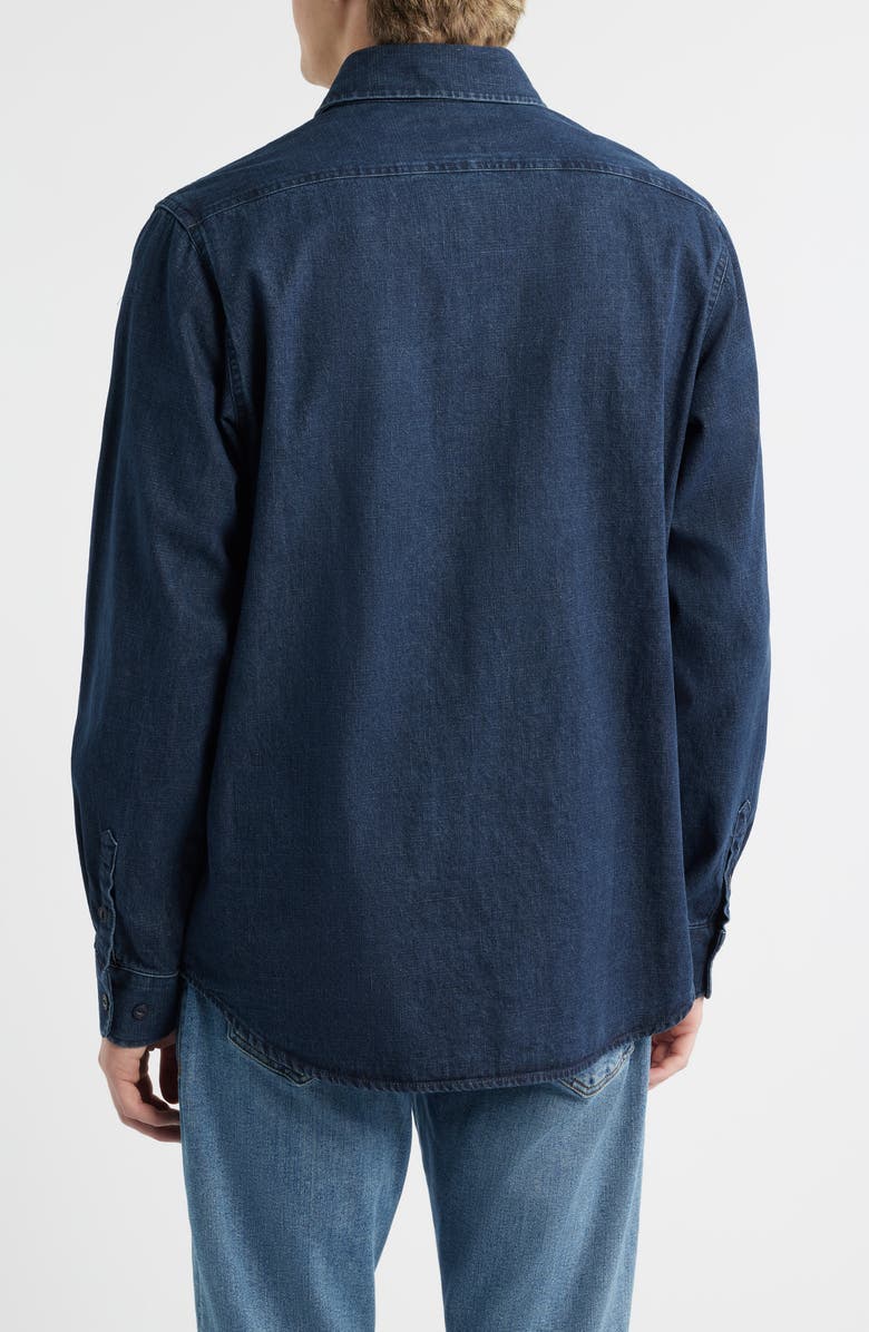 Schott NYC Cotton Denim Button-Up Work Shirt, Alternate, color, Indigo
