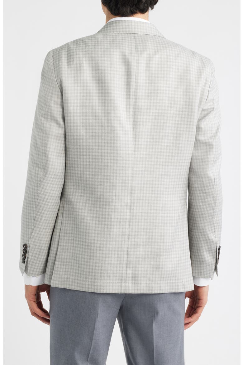 Montgomery Tailored Fit Gingham Check Wool & Silk Blend Sport Coat, Alternate, color, GALE GREY