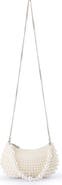 Olga Berg Pia Faux Pearl Croissant Bag
