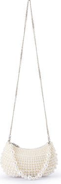 Olga Berg Pia Faux Pearl Croissant Bag