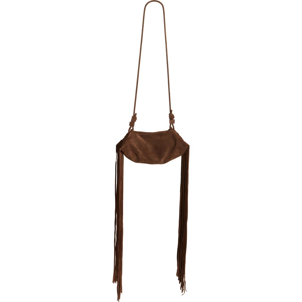 Altuzarra Mini Origami Fringe Suede Crossbody Bag In Brown
