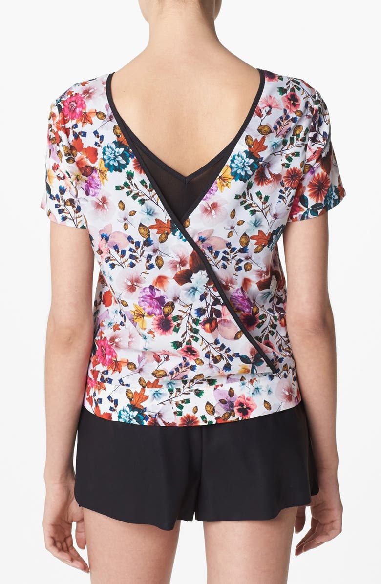 WAYF Woven Wrap Back Blouse, Alternate, color, 