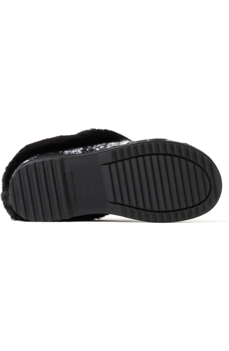 DEARFOAMS Hannah Festive Knit Clog Slipper, Alternate, color, Black