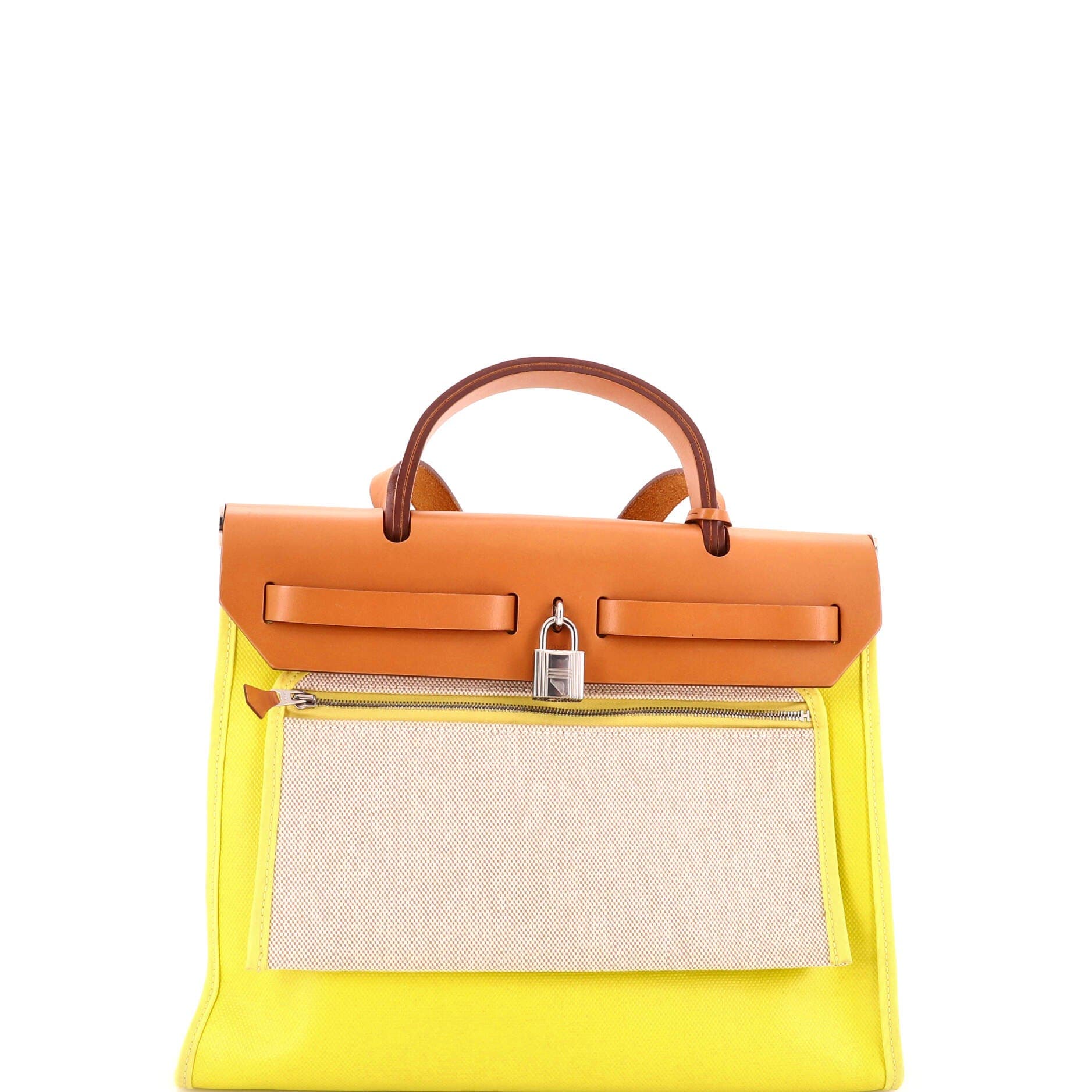 Herbag Zip Berline Vache Canvas and Leather 31, Alternate, color, Yellow