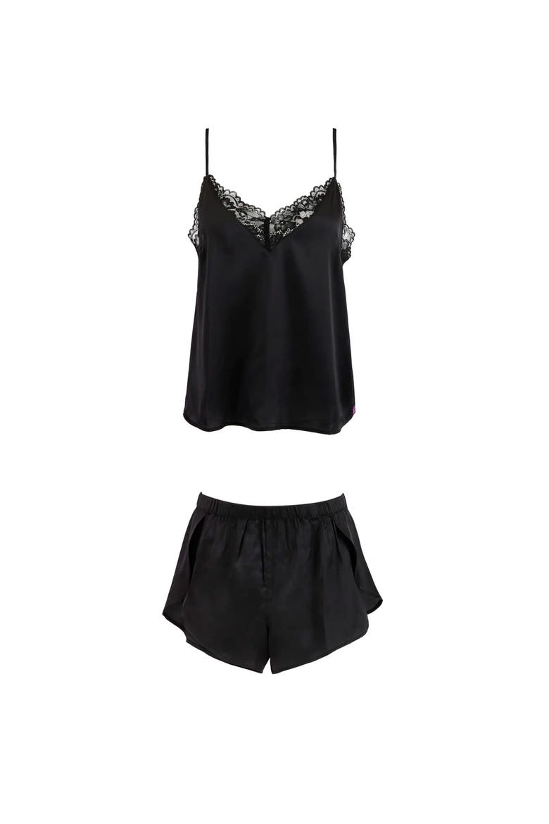 Linnie Pajama Camisole & Short Set, Alternate, color, Black