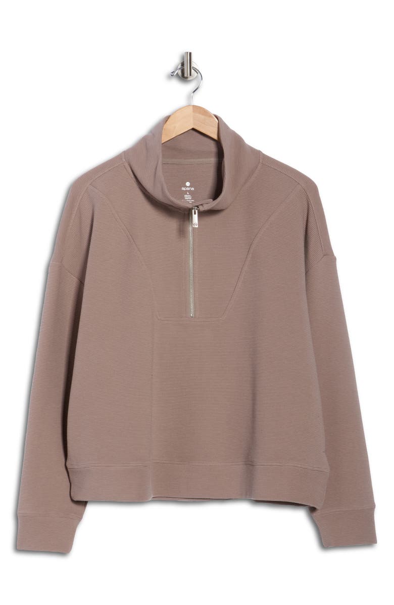 APANA Forever Chic Ottoman Quarter Zip Sweatshirt, Main, color, 