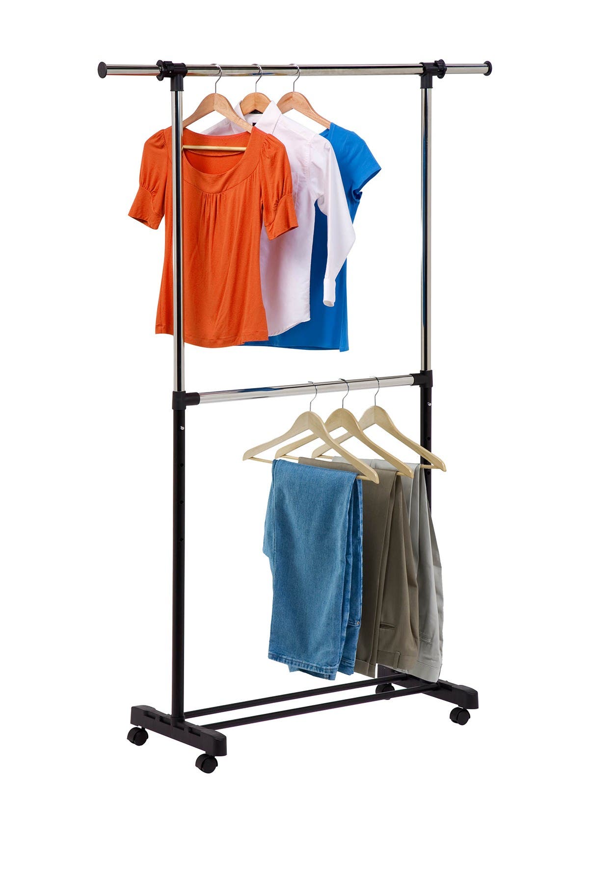 HONEY-CAN-DO Dual Rod Expandable Garment Rack, Alternate, color, 
