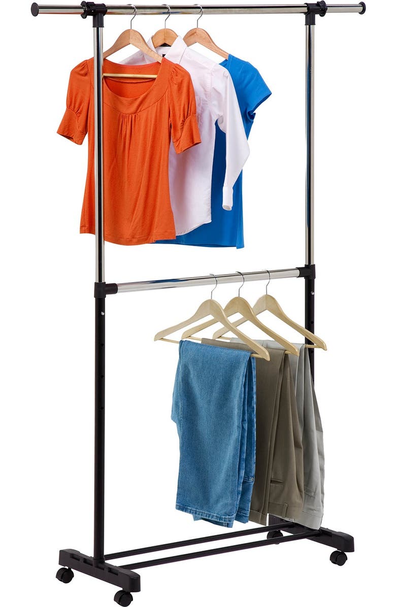 HONEY-CAN-DO Dual Rod Expandable Garment Rack, Alternate, color,