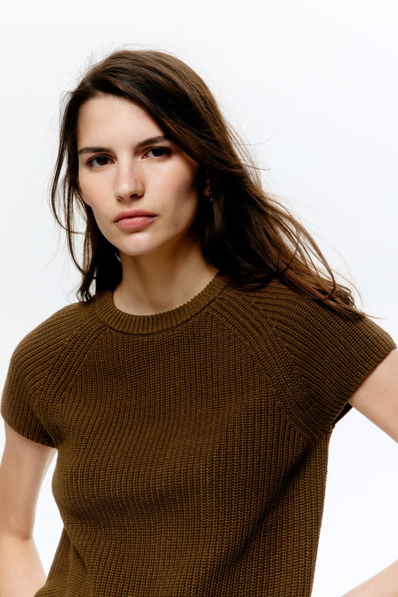 Knit Top, Alternate, color, Brown