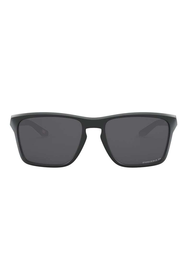 Sylas 57mm Prizm™ Polarized Keyhole Sunglasses, Main, color, BLACK