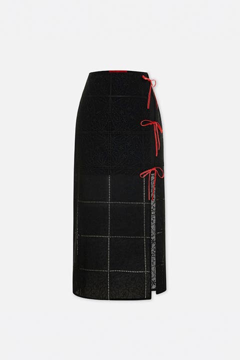 The Broderie Anglaise Edit Embroidered Slit Maxi Skirt