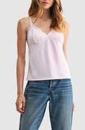 Lush Lace Trim V-Neck Satin Camisole