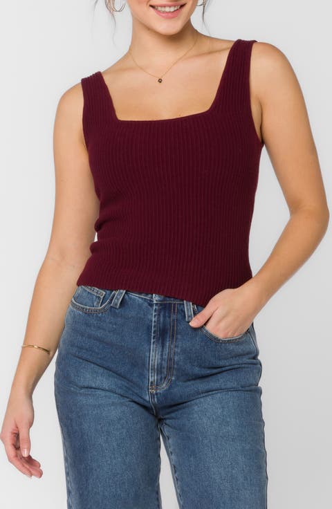 Pamela Square Neck Rib Tank
