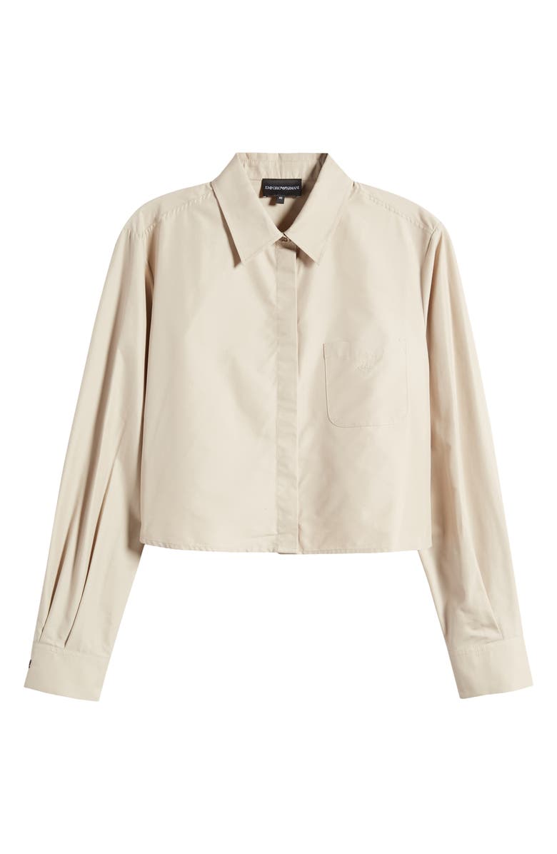 Emporio Armani Crop Poplin Button-Up Shirt, Alternate, color, 