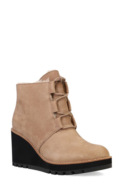 Alpine Genuine Shearling Wedge Bootie (Women)