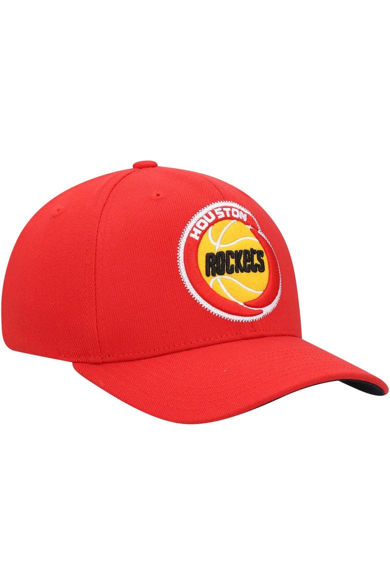 Men's Mitchell & Ness Red Houston Rockets Hardwood Classics Zigm Zagm Redline Snapback Hat, Alternate, color, Red