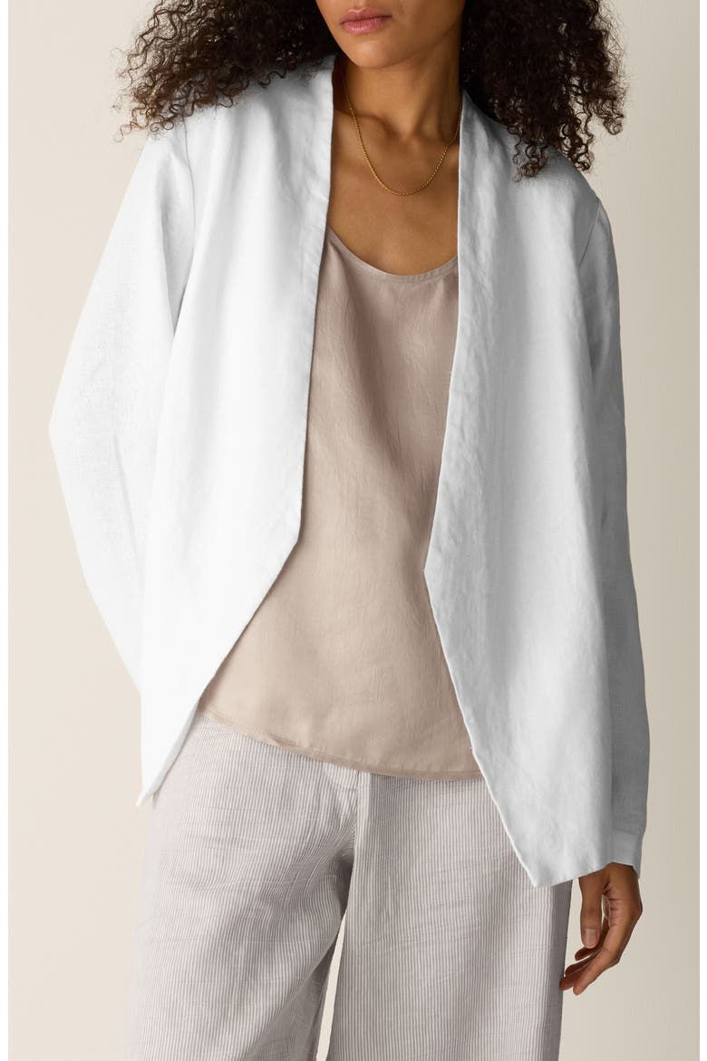 Open Front Organic Linen Jacket, Main, color, WHITE