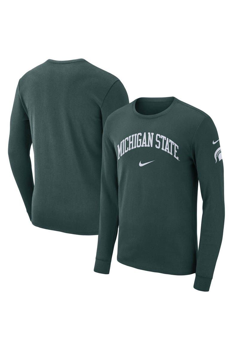 Men's Nike Green Michigan State Spartans Arch 2-Hit Long Sleeve T-Shirt, Alternate, color, Green