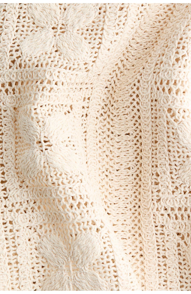 H&M Crochet-look Silk-blend Shorts, Alternate, color, Beige