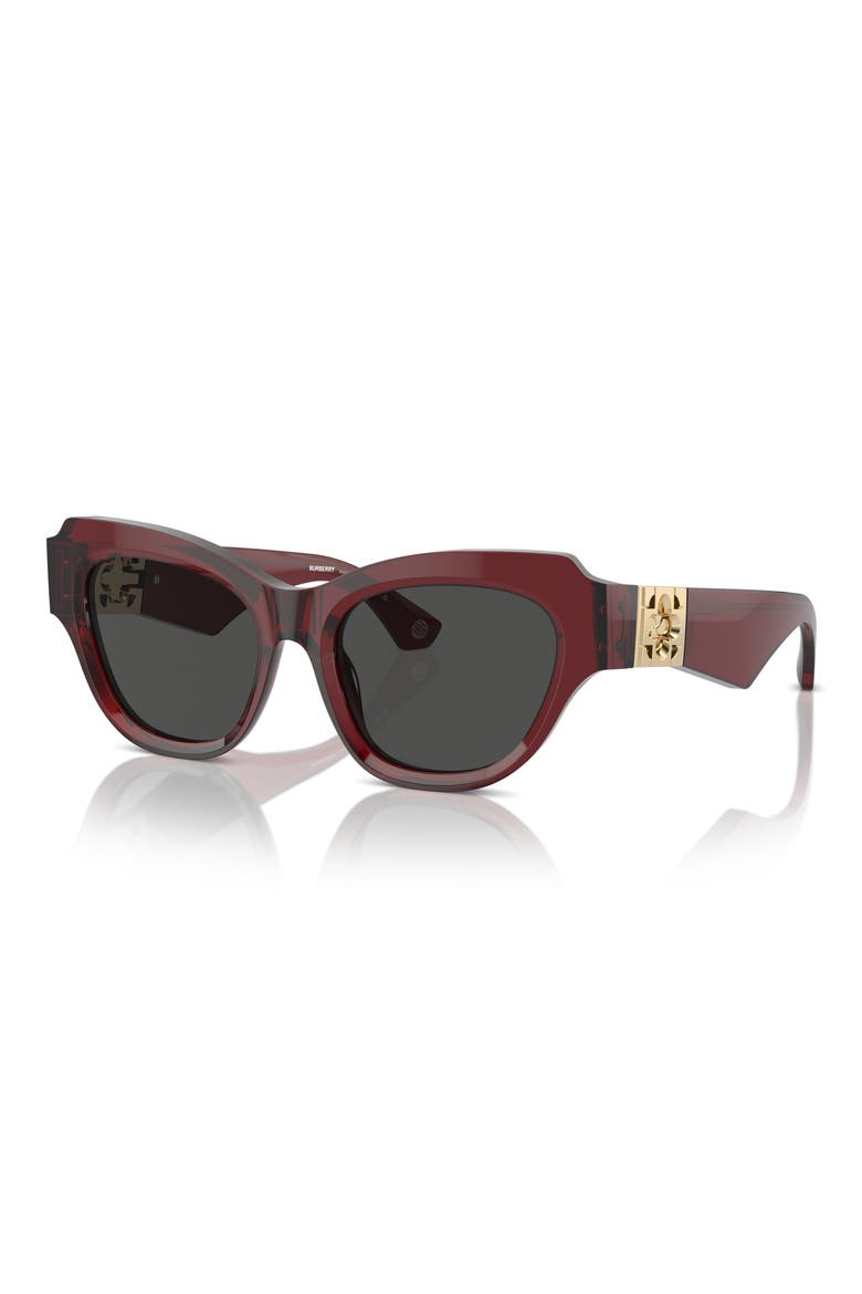52mm Irregular Sunglasses, Alternate, color, BORDEAUX