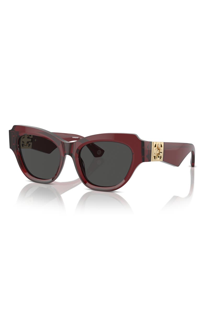 Burberry 52mm Irregular Sunglasses, Alternate, color, Bordeaux