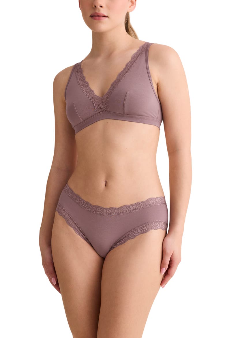 Lace Trim Bralette, Alternate, color, CAPPUCCINO