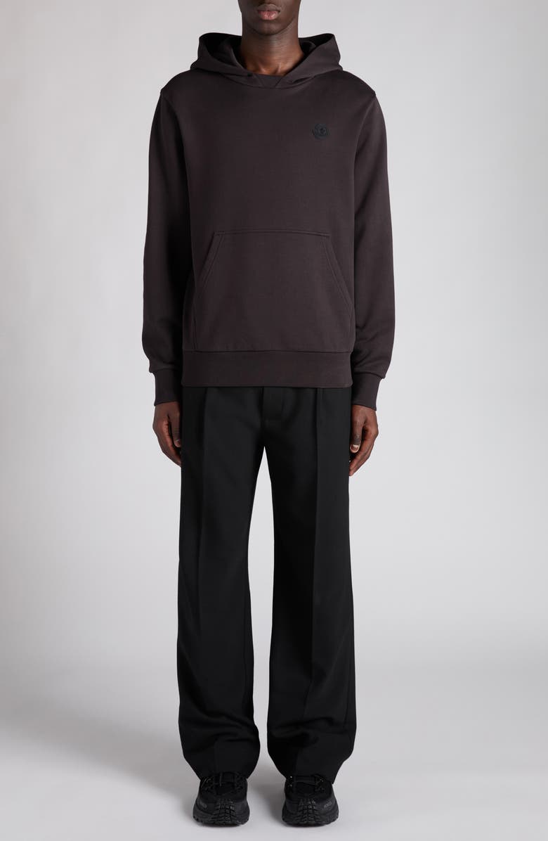 Moncler Logo Patch Hoodie, Alternate, color, Espresso