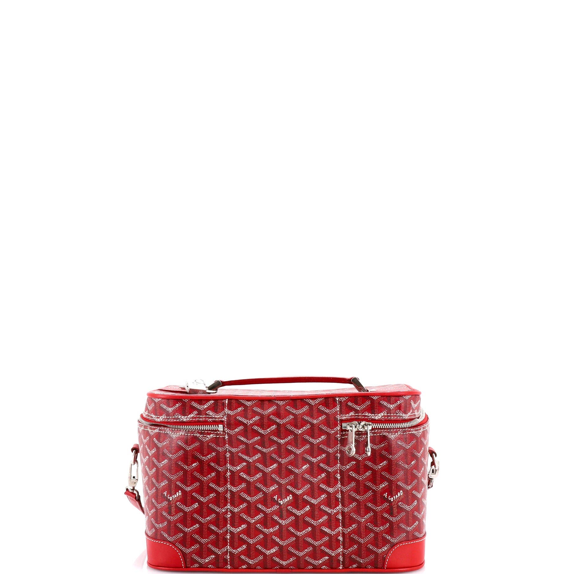 Pre-Owned Goyard Convertible Cosmetic Train Case Coated Canvas, Alternate, color, Red