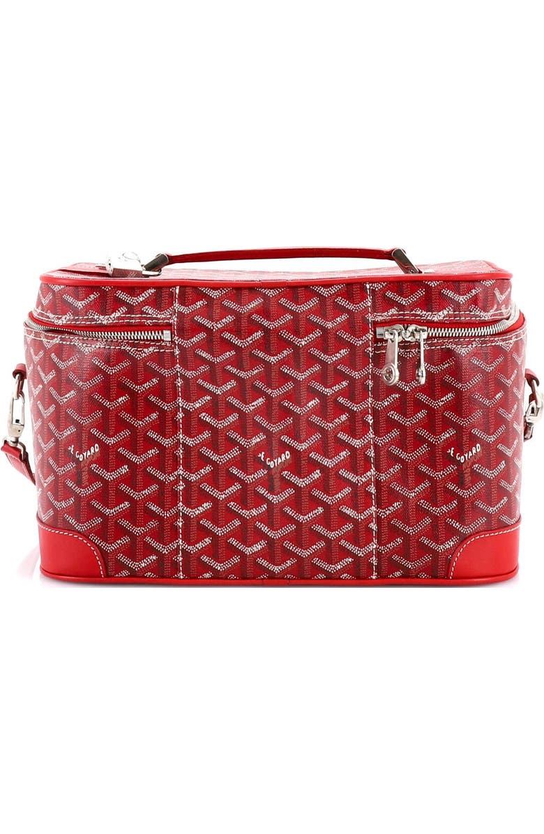 Pre-Owned Goyard Convertible Cosmetic Train Case Coated Canvas, Alternate, color, Red