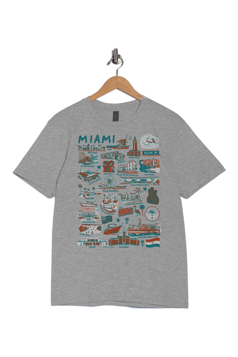 Miami Impressions by Vive La Fete Graphic T-Shirt, Alternate, color, SPORT GREY
