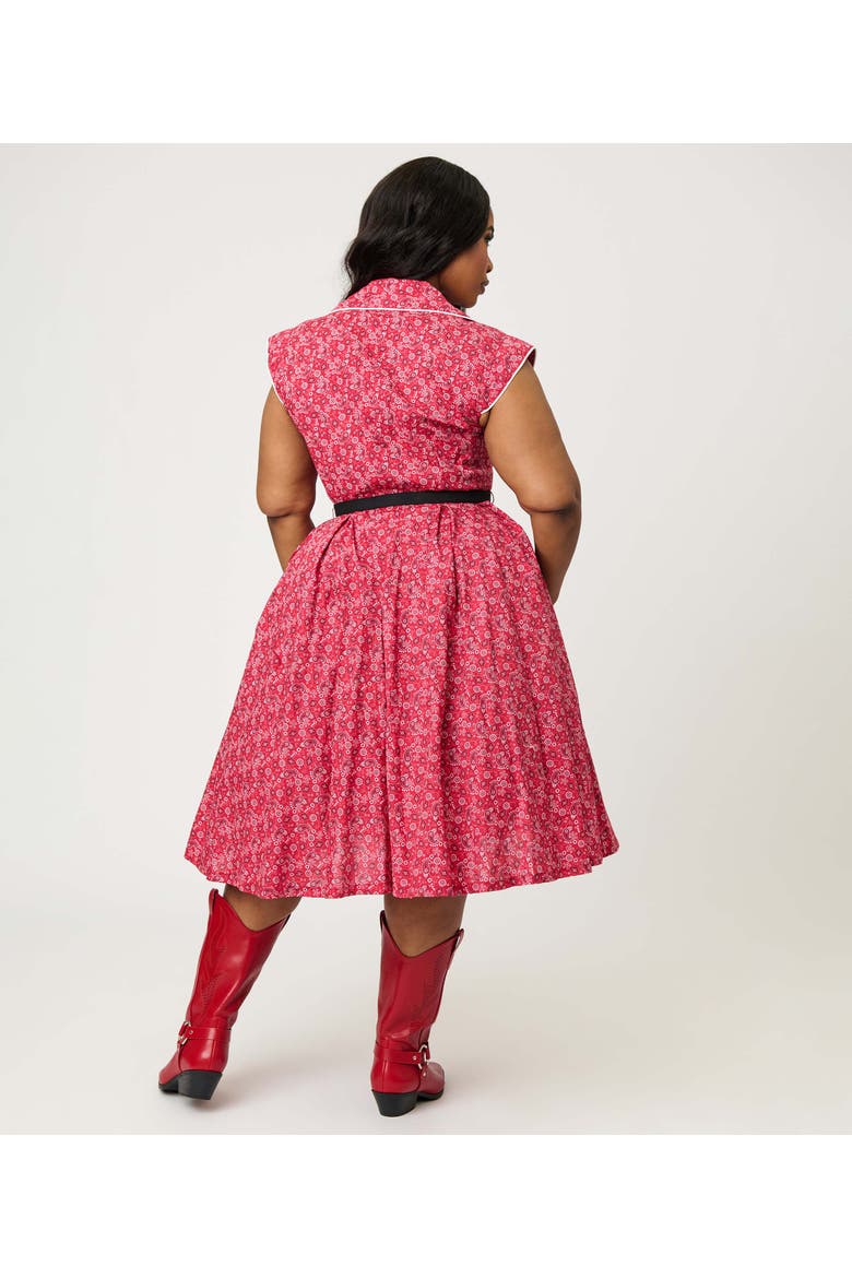 Plus Size Shirt Swing Dress, Alternate, color, Red Bandana Dolman Print