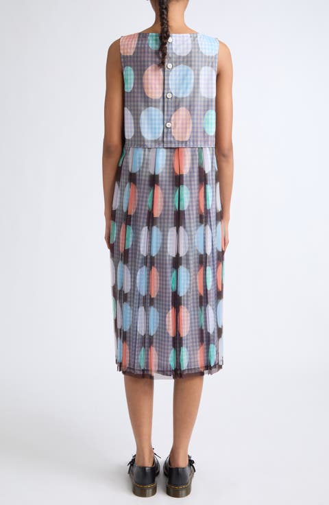 Mixed Media Organza Midi Dress
