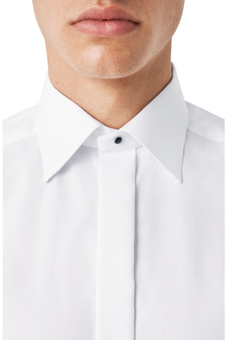 Contemporary Fit White Fly Front Tuxedo Shirt, Alternate, color, WHITE