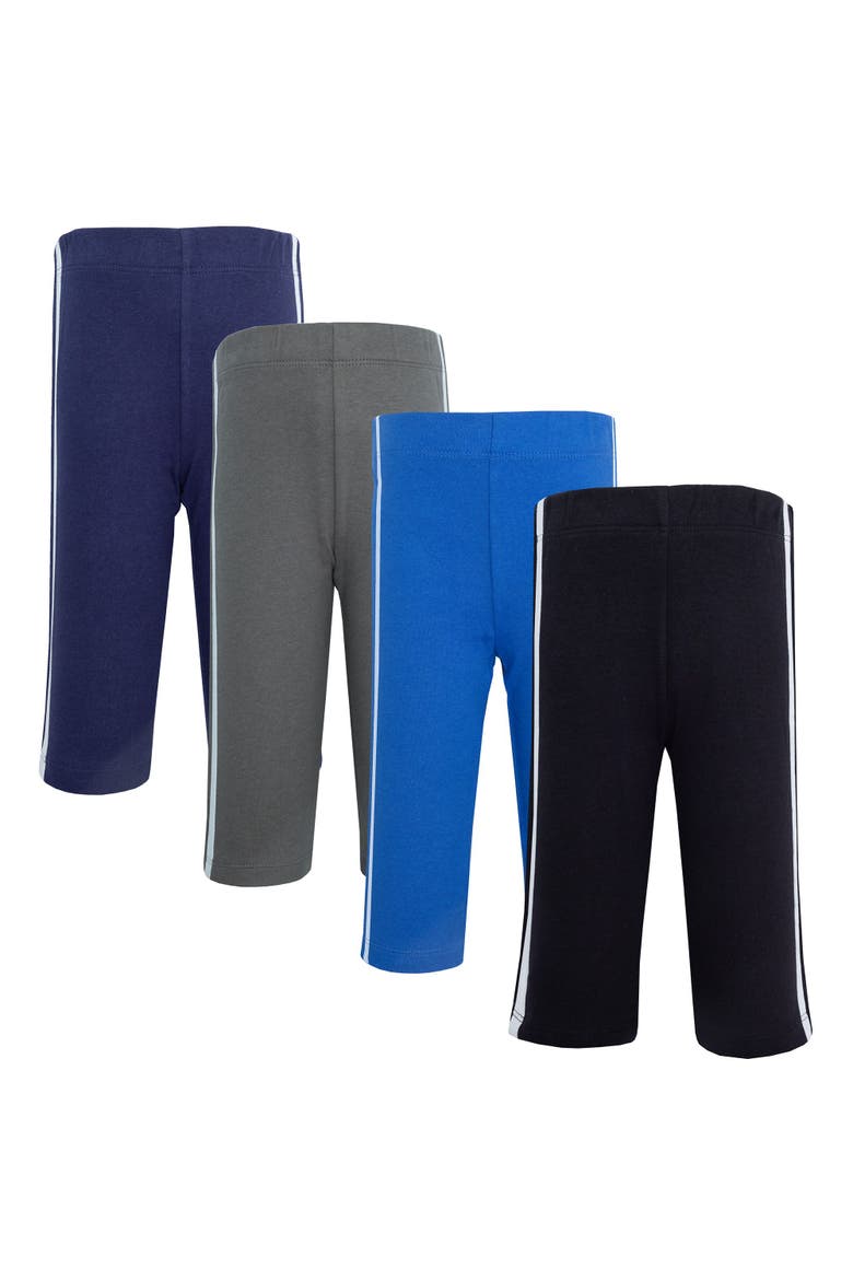 4Pk Cotton Athletic Pants, Main, color, Black Blue